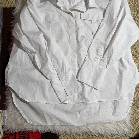 Good American White Button-Up Down Shirt Size 5 Long Sleeves Work Clothes - Picture 3 of 8